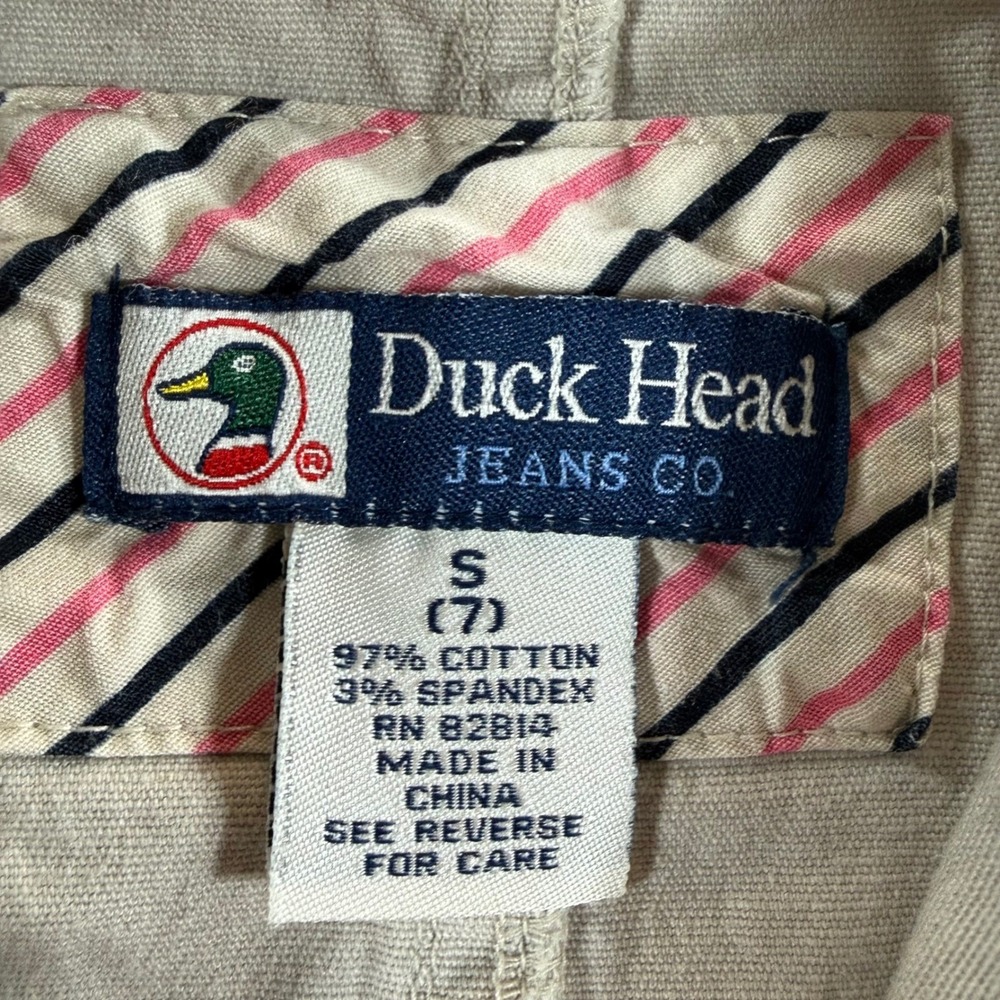 Duck Head Girls Khaki Tan Twill Blazer Jacket Size Small 7 Cotton Stretch Preppy - Picture 2 of 4